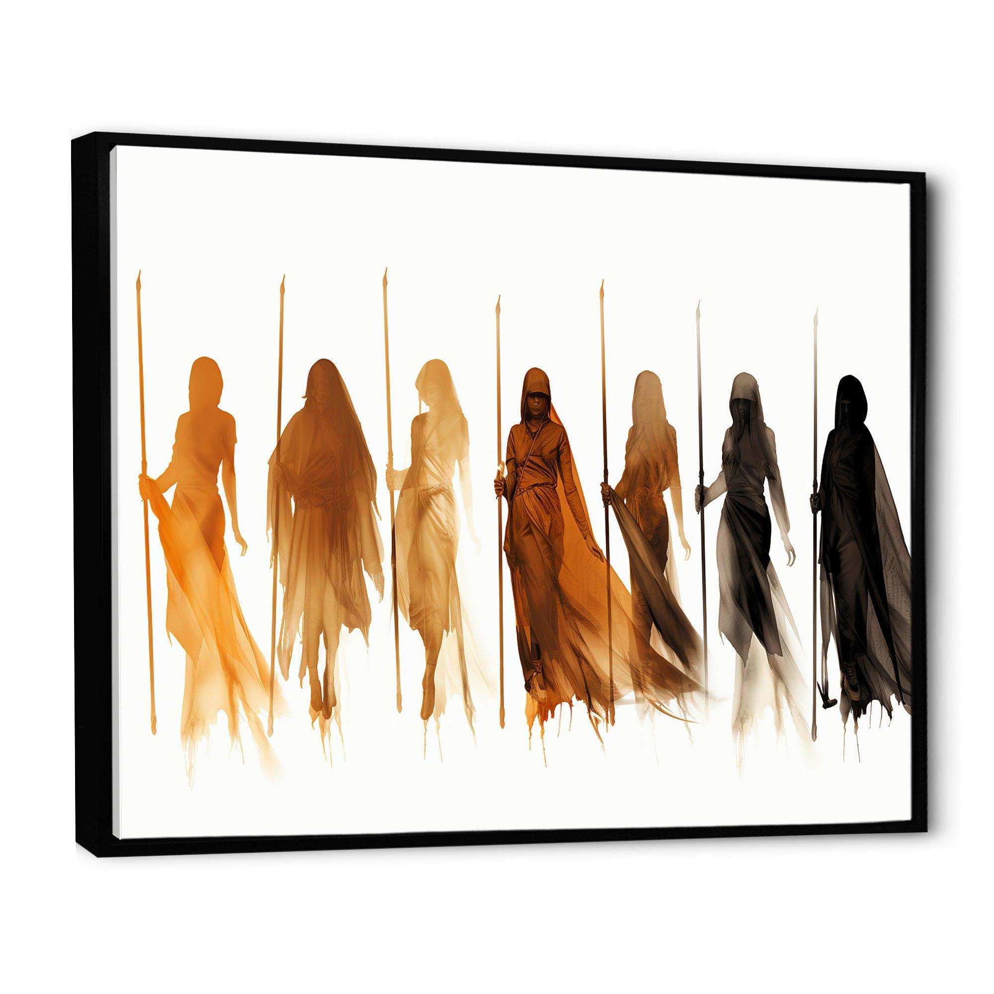Orange African Somali Nomadic Tales II - People Canvas Wall Art