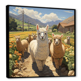 Cheerful farm Alpaca portrait - Parrot Canvas Wall Art