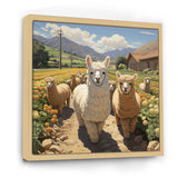 Cheerful farm Alpaca portrait - Parrot Canvas Wall Art