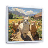 Cheerful farm Alpaca portrait - Parrot Canvas Wall Art