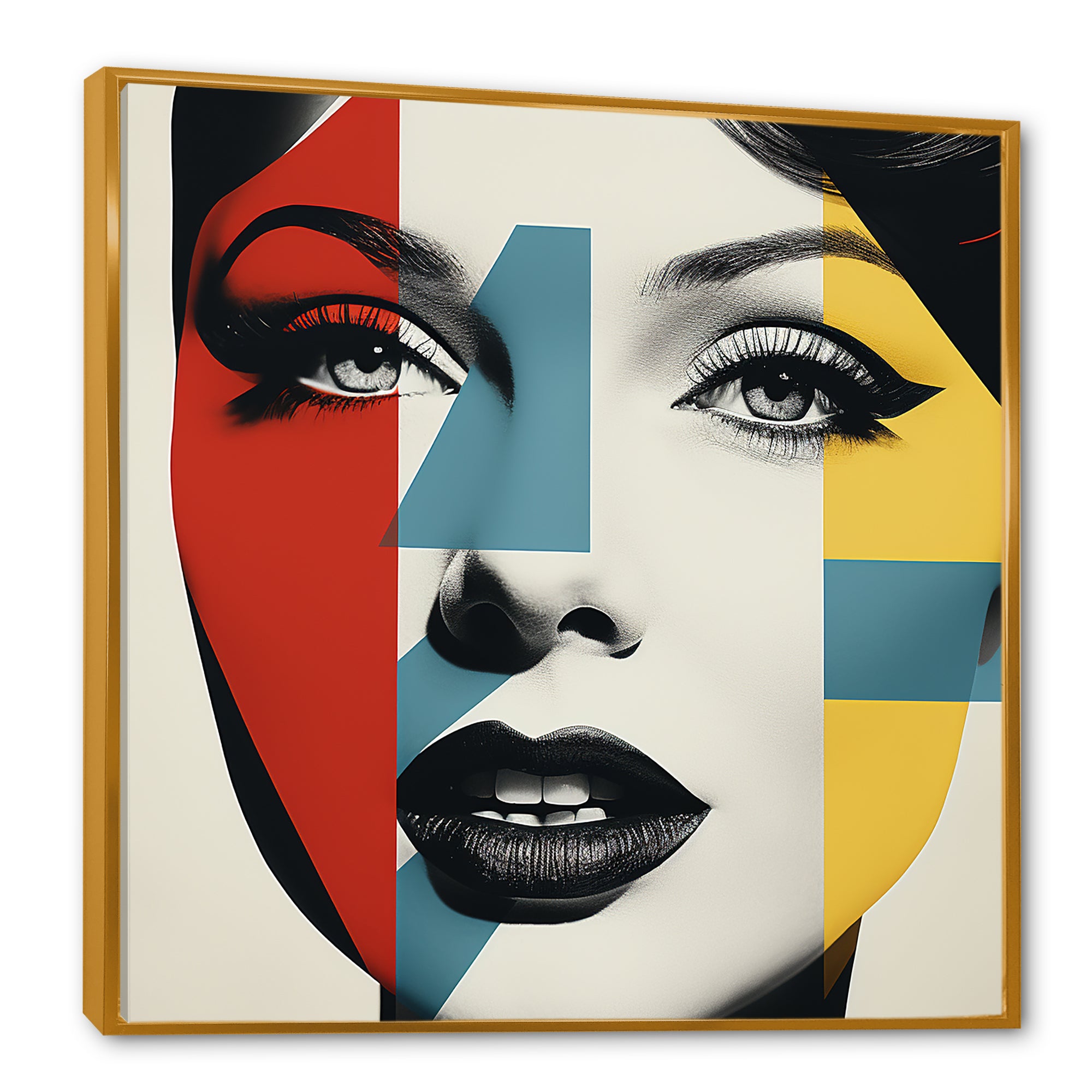 Pop Art Runway woman Portrait - Raven Canvas Wall Art