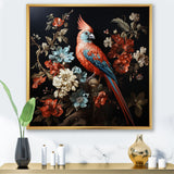 Red bird Serenity blooms - Nursery Teddy Bear Canvas Wall Art