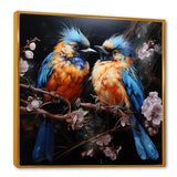 Blue and orange birds Symphony - Nursery Teddy Bear Wall Decor