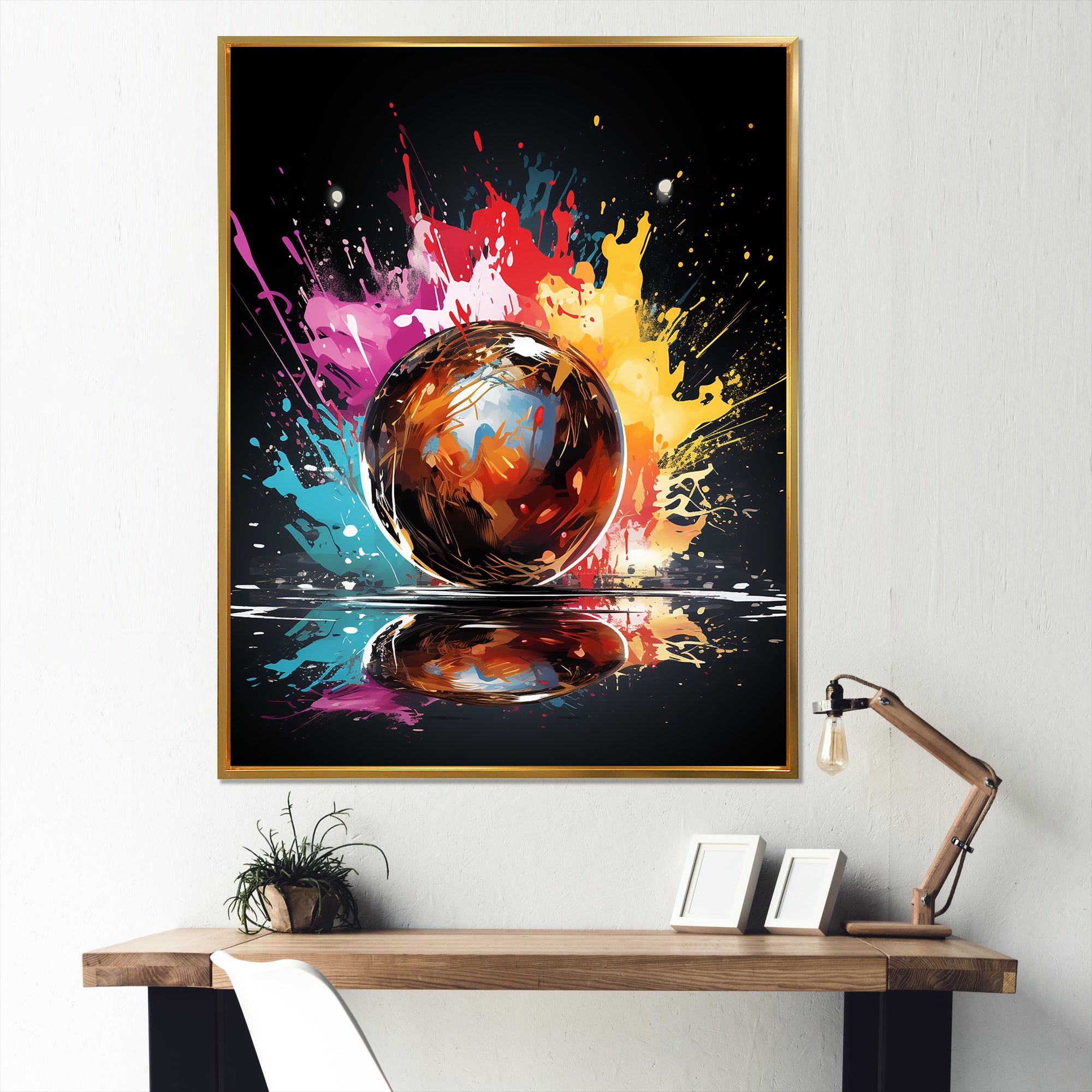 Pink Lively Bowling Lane - Bowling Canvas Wall Art