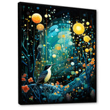 Flower serenity wood Pecker starry night - Bird Wall Decor