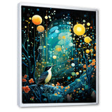 Flower serenity wood Pecker starry night - Bird Wall Decor