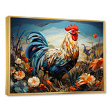 Rooster floral farm meadow - Rooster Wall Decor