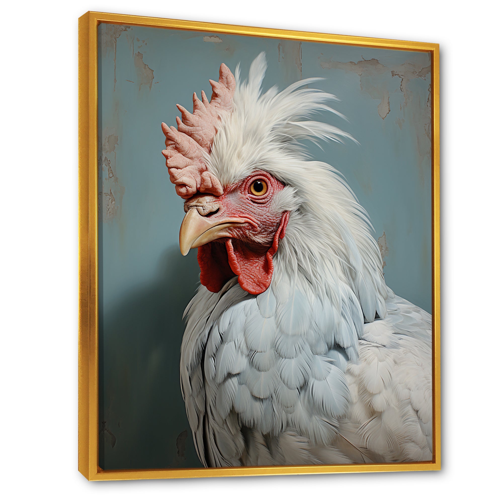 Majestic Rooster Portrait - Chicken Large Canvas Wall Art