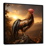 Chicken Rooster of the Dusk - Chicken Large Canvas Wall Art