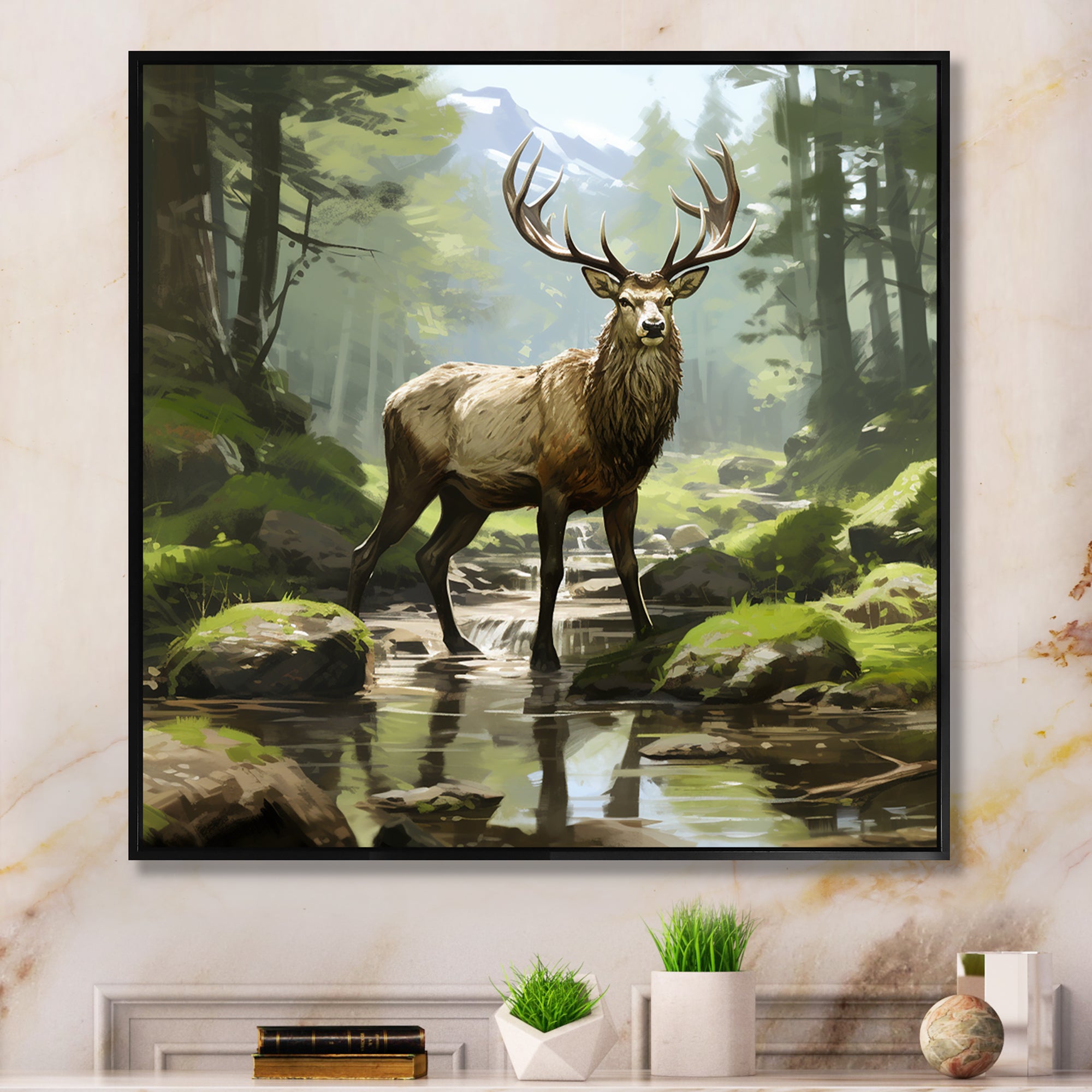 Noble Buck Deer Portrait - Deer Canvas Wall Art