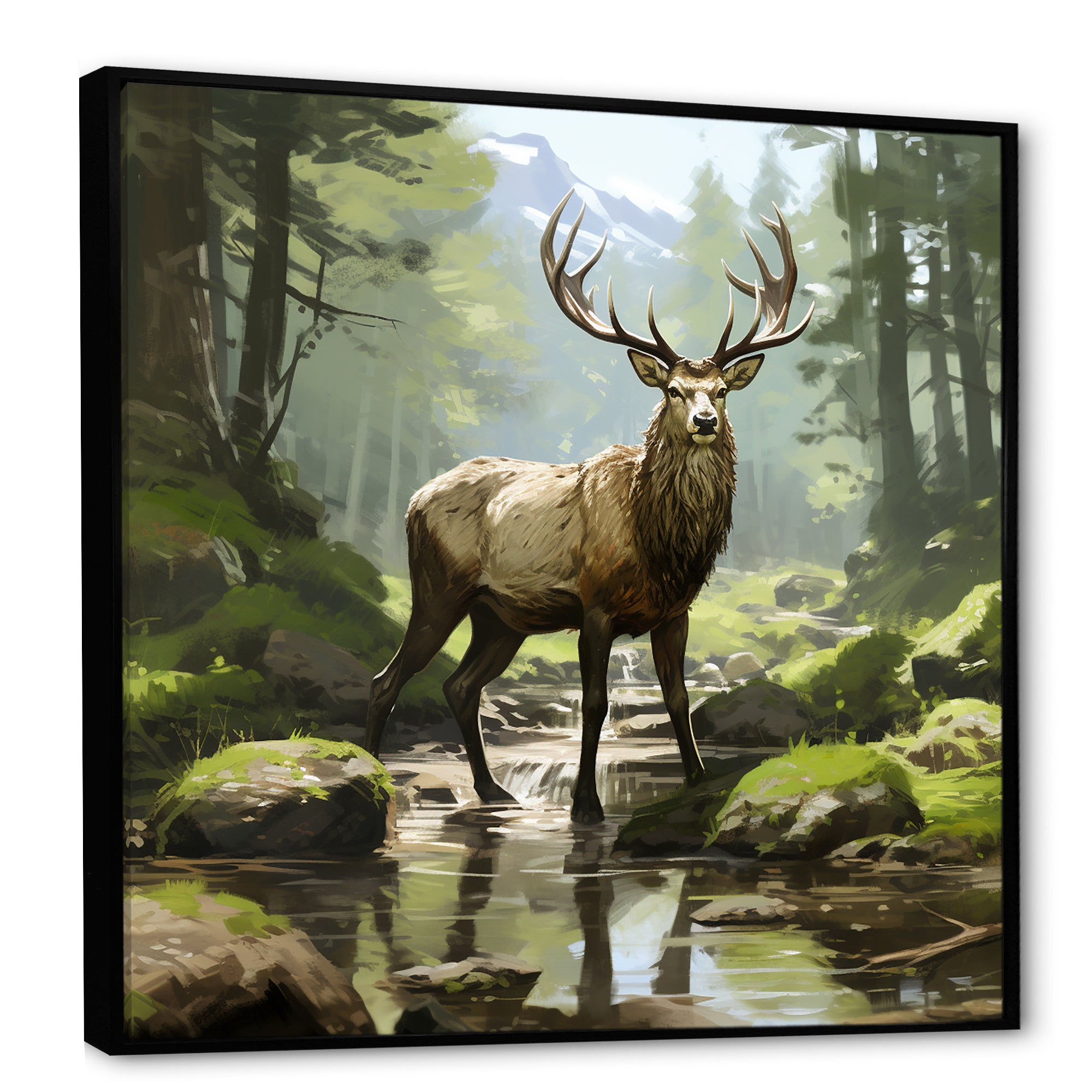 Noble Buck Deer Portrait - Deer Canvas Wall Art