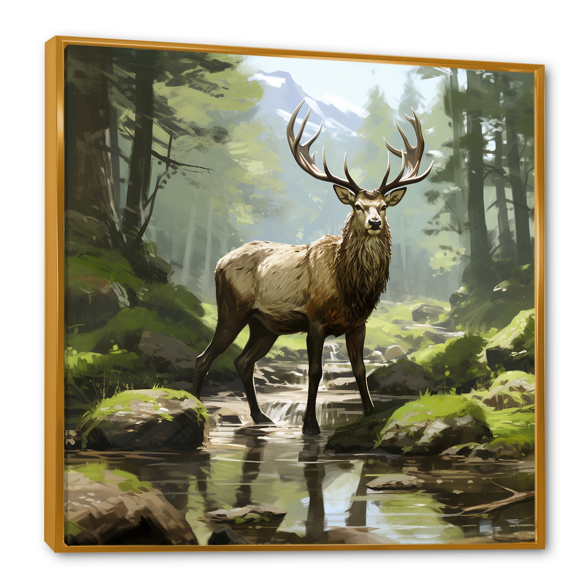 Noble Buck Deer Portrait - Deer Canvas Wall Art