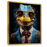Classical Dino Grace in suit - Dinosaur Large Canvas Wall Art