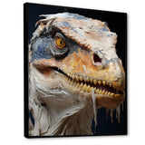 Grey Velociraptor in jungle - Dinosaur Canvas Wall Art