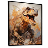 Brown and grey Raptor dino - Brown Dinosaur Wall Art