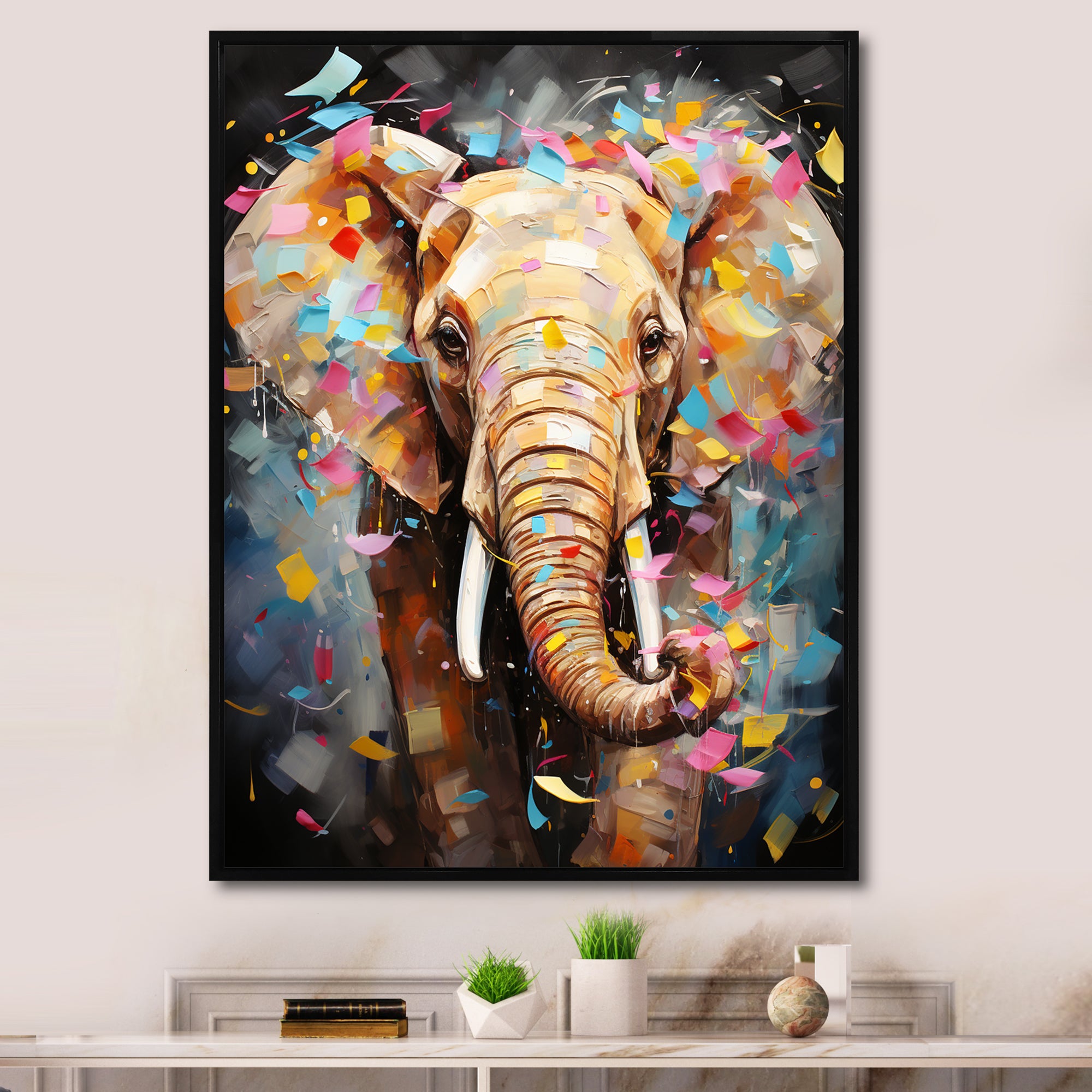 Popart Elephant Dreams - Gray Elephant Wall Art