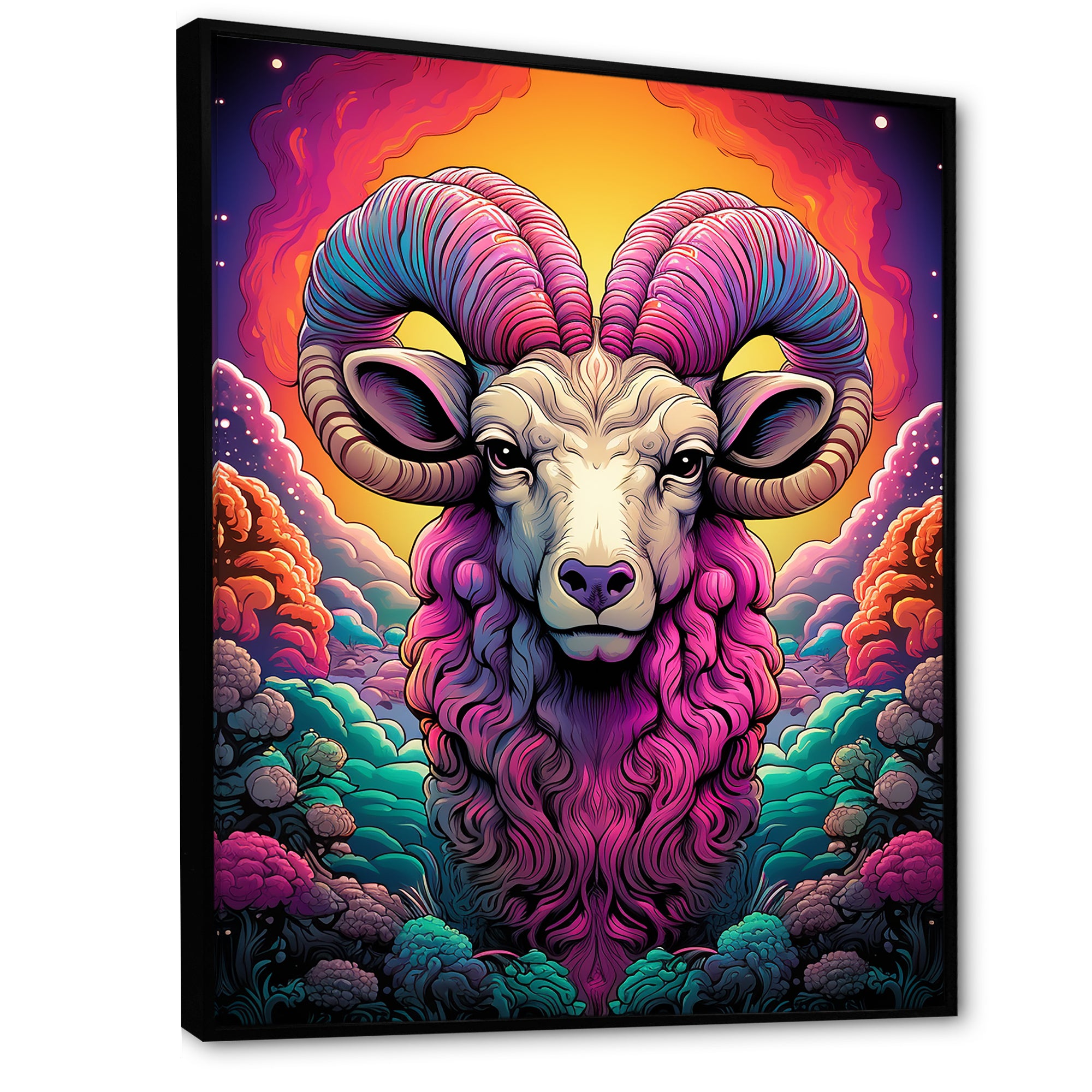 Stunning purple goat portrait - Purple Goat Wall Art
