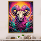 Stunning purple goat portrait - Purple Goat Wall Art