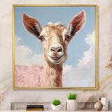 Dreamy cloud Pink goat portrait - Goat Wall Art Prints