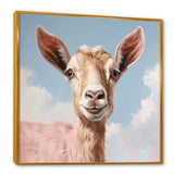 Dreamy cloud Pink goat portrait - Goat Wall Art Prints