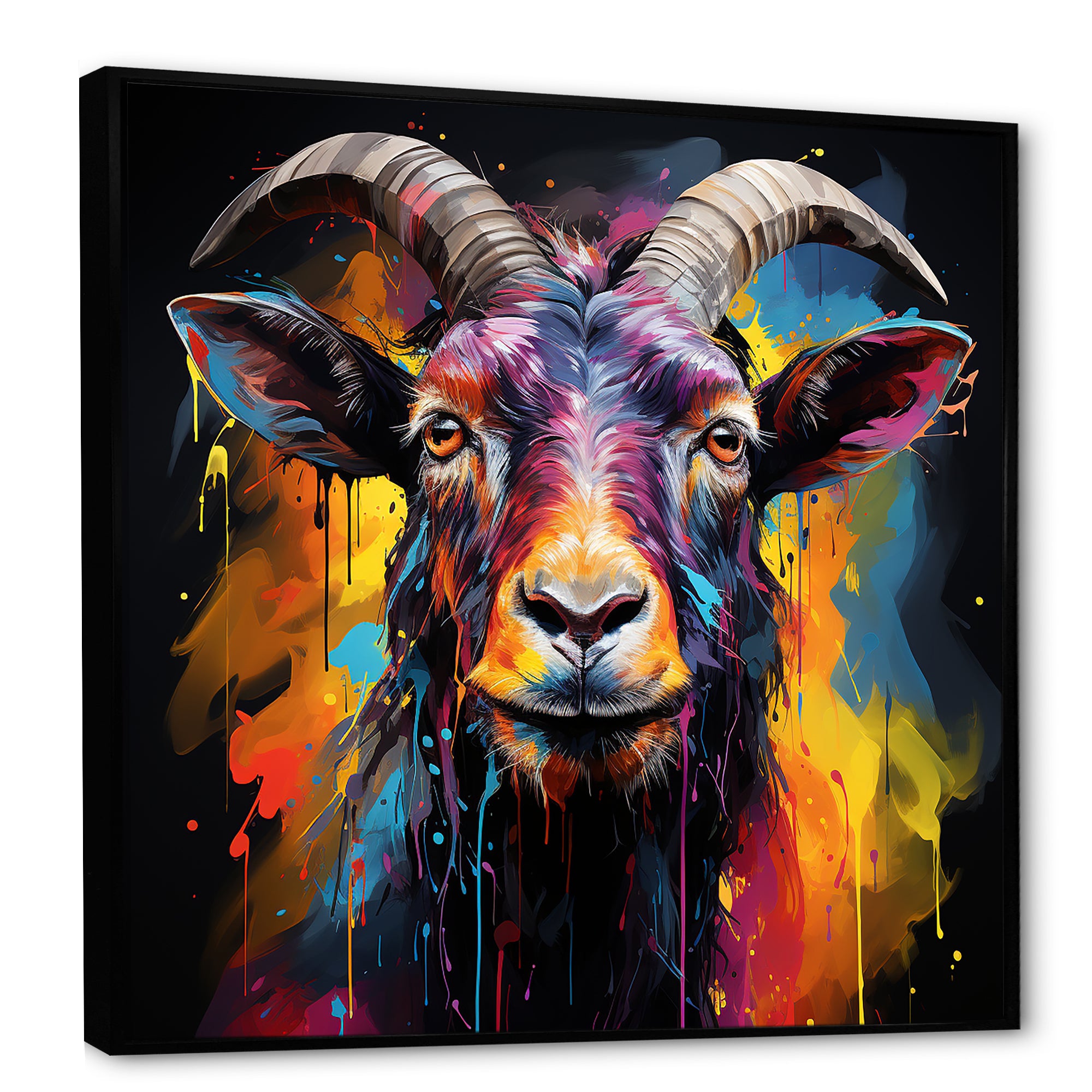 Popart Goat gazing portrait - Goat Wall Decor