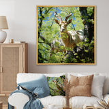 White Portrait of Pastoral Goat in forest - White Goat Wall Art