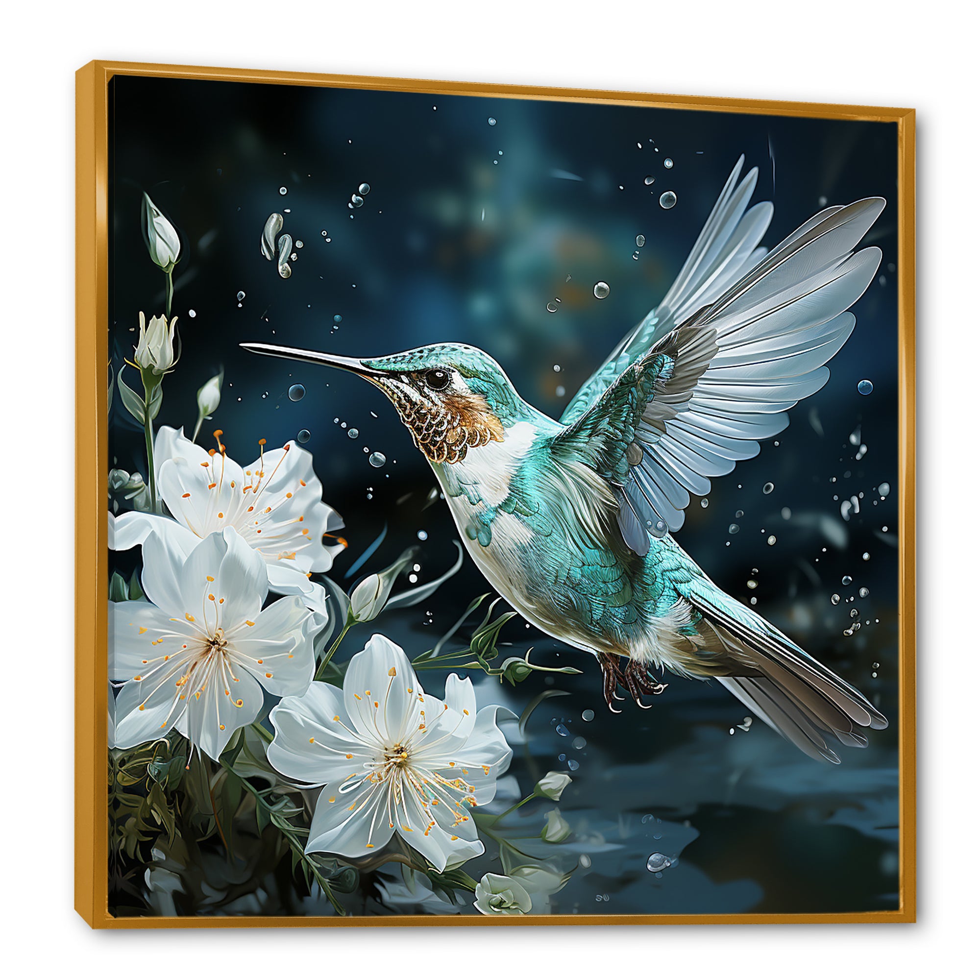 Green floral dancing Hummingbird - Hummingbird Wall Decor