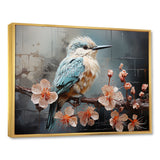 Blue floral dancing Hummingbird - Hummingbird Wall Art Prints