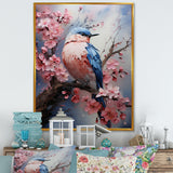Blue bird among florals - Bird Home Decor Art