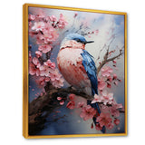 Blue bird among florals - Bird Home Decor Art