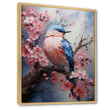 Blue bird among florals - Bird Home Decor Art