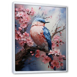 Blue bird among florals - Bird Home Decor Art