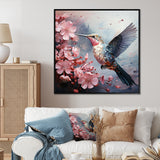 Floral Flight hummingbird - Hummingbird Living Room Wall Art
