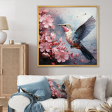 Floral Flight hummingbird - Hummingbird Living Room Wall Art