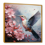 Floral Flight hummingbird - Hummingbird Living Room Wall Art