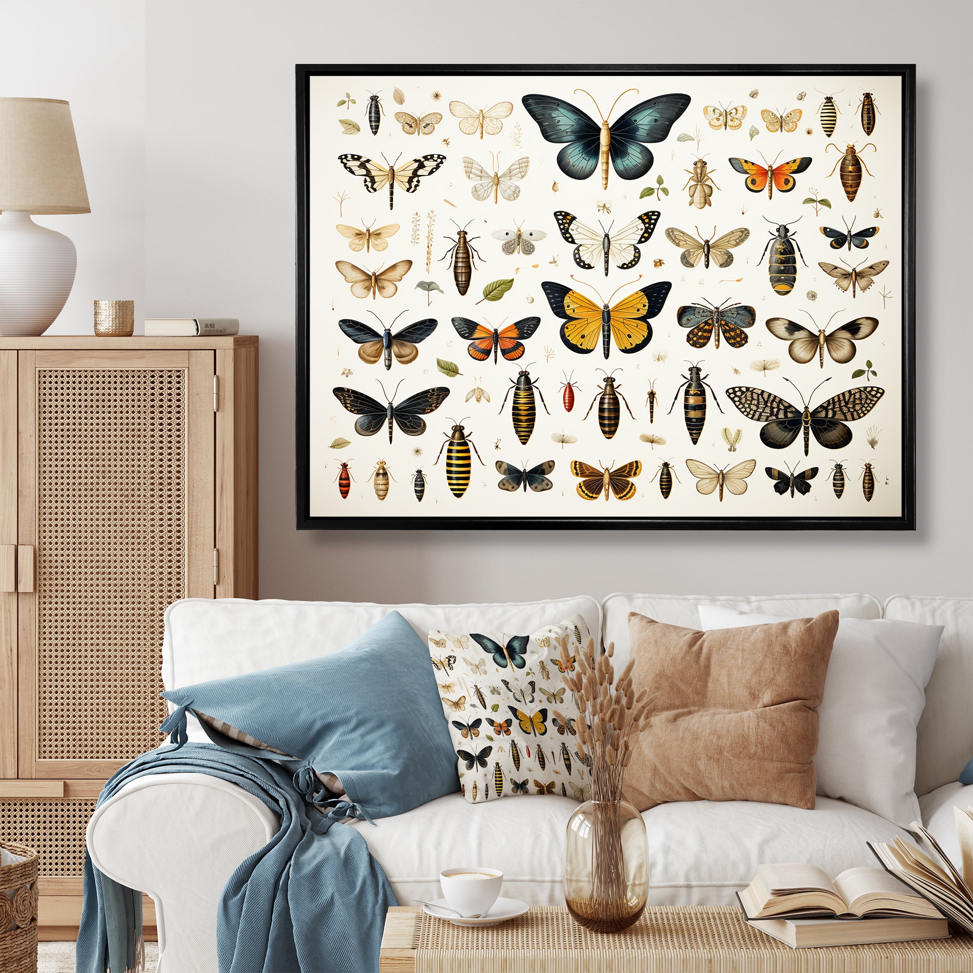 Blue and yellow Insects and Bugs - Insects & Bugs Home Decor Art