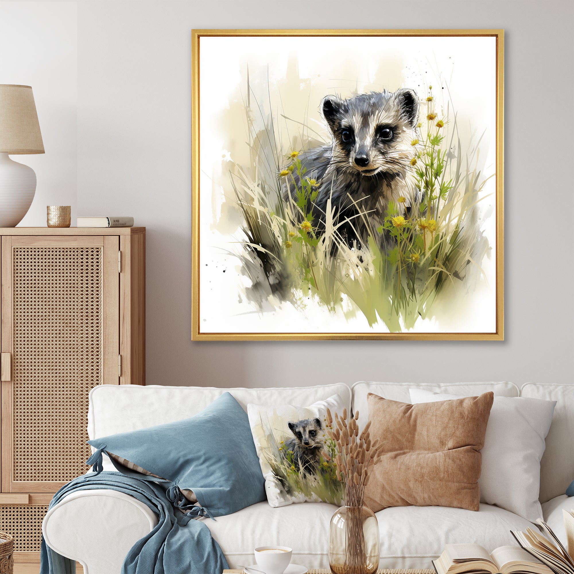 Grey meadow Meerkat - Gray Meercat Wall Art