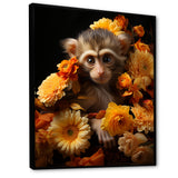 Yellow Autumn Monkey Palette - Monkey Canvas Wall Art