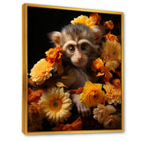 Yellow Autumn Monkey Palette - Monkey Canvas Wall Art