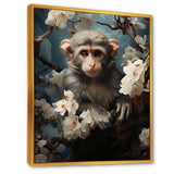 Grey Springtime floral Monkey Palette - Monkey Wall Decor