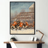 Orange 1970S Football Clash I - Football Canvas Wall Art