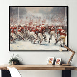 Red Sporting Football Game - Sport Football Canvas Wall Art