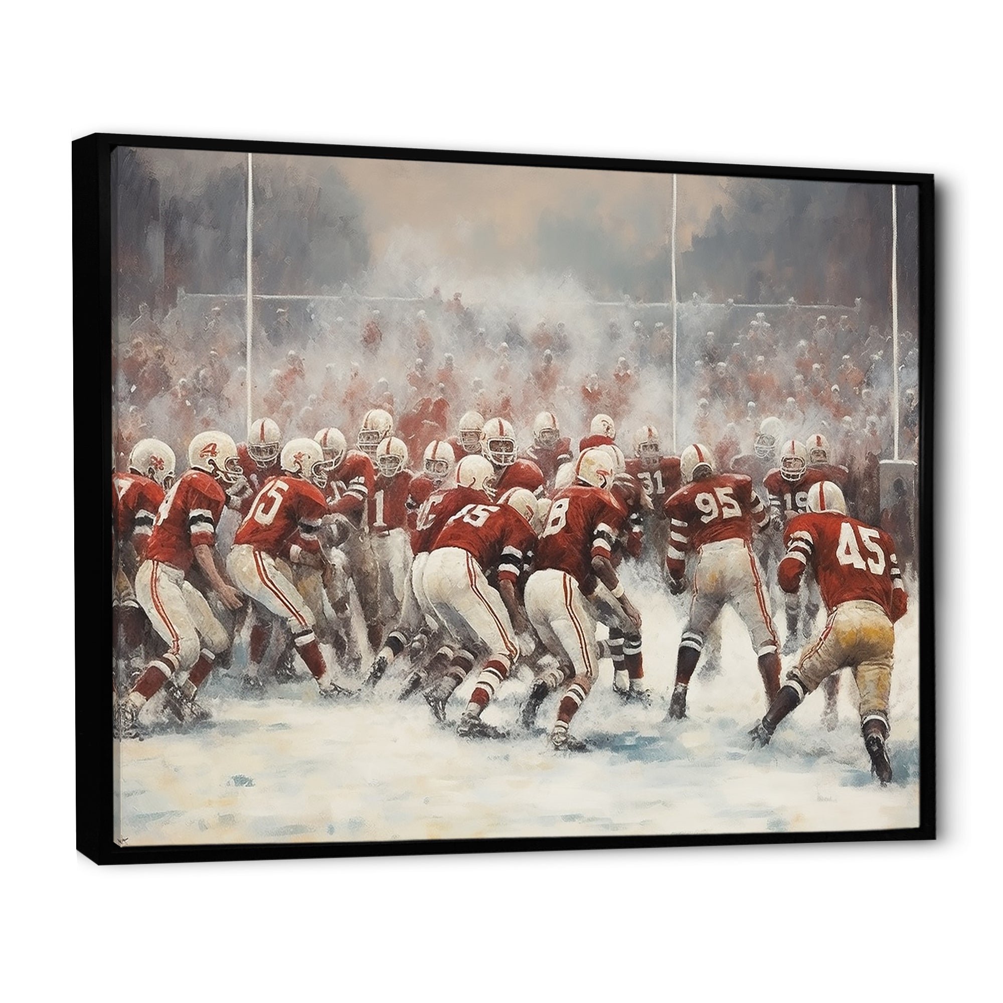 Red Sporting Football Game - Sport Football Canvas Wall Art