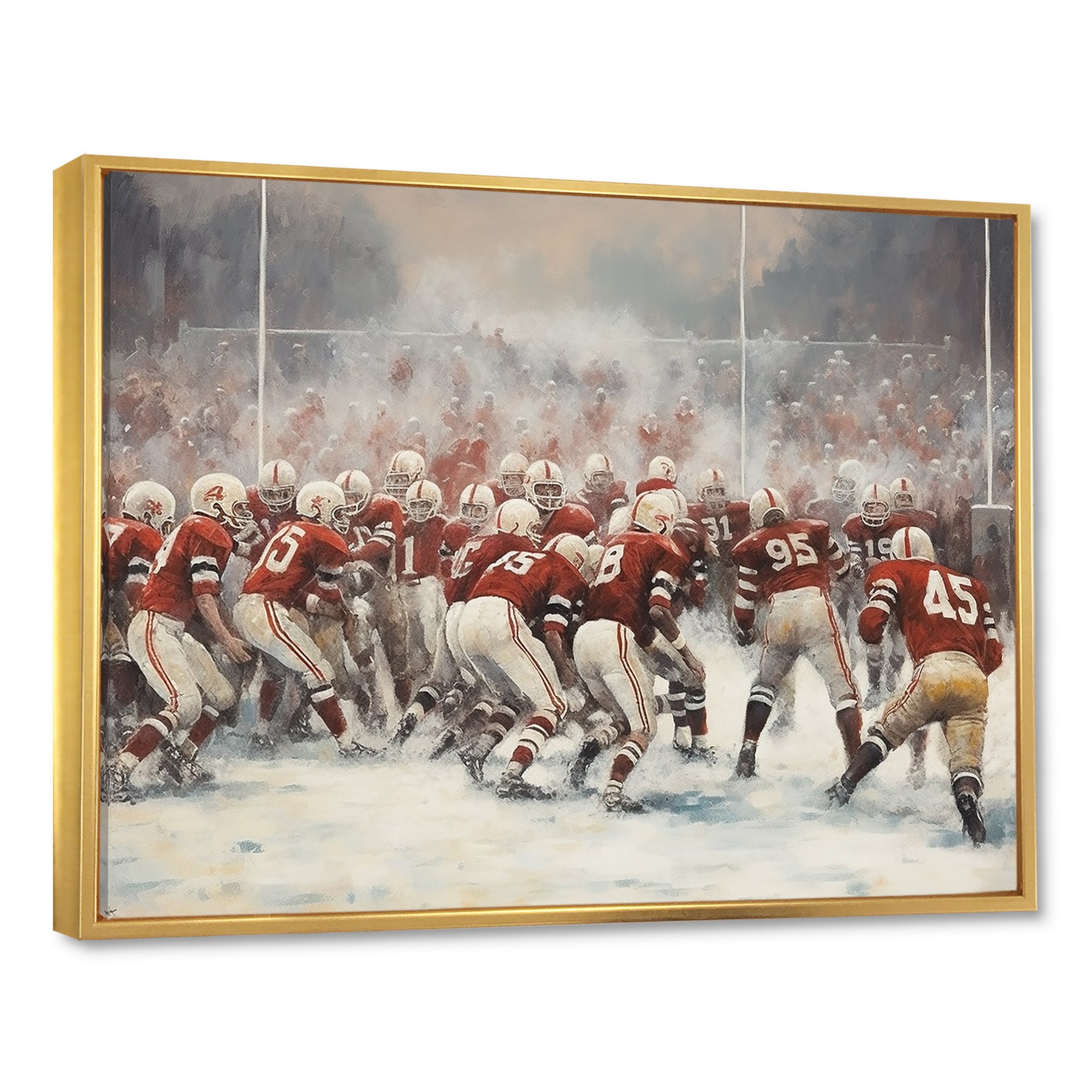 Red Sporting Football Game - Sport Football Canvas Wall Art