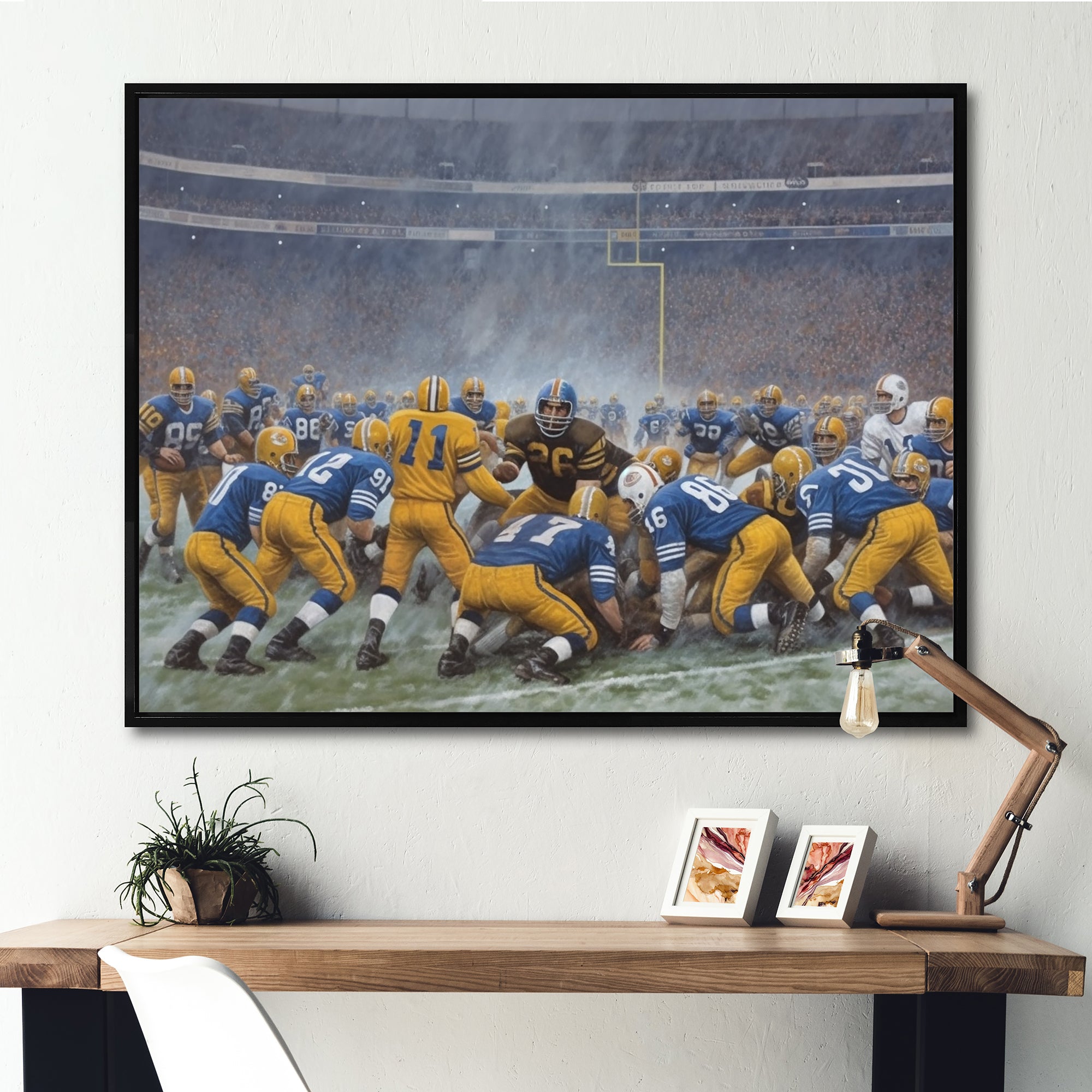 Blue Sporting Football Game - Sport Football Canvas Wall Art