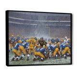 Blue Sporting Football Game - Sport Football Canvas Wall Art