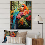 Blue Parrot jungle Paradise - Parrot Framed Canvas Art