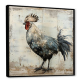 Grey Roosters Farm yard freedom - Rooster Canvas Wall Art