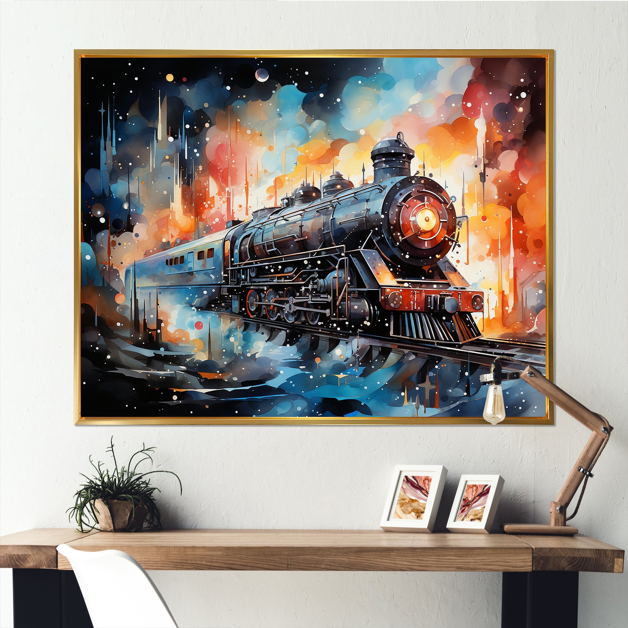 Train Starship Voyage back to the future I - Train Canvas Wall Art