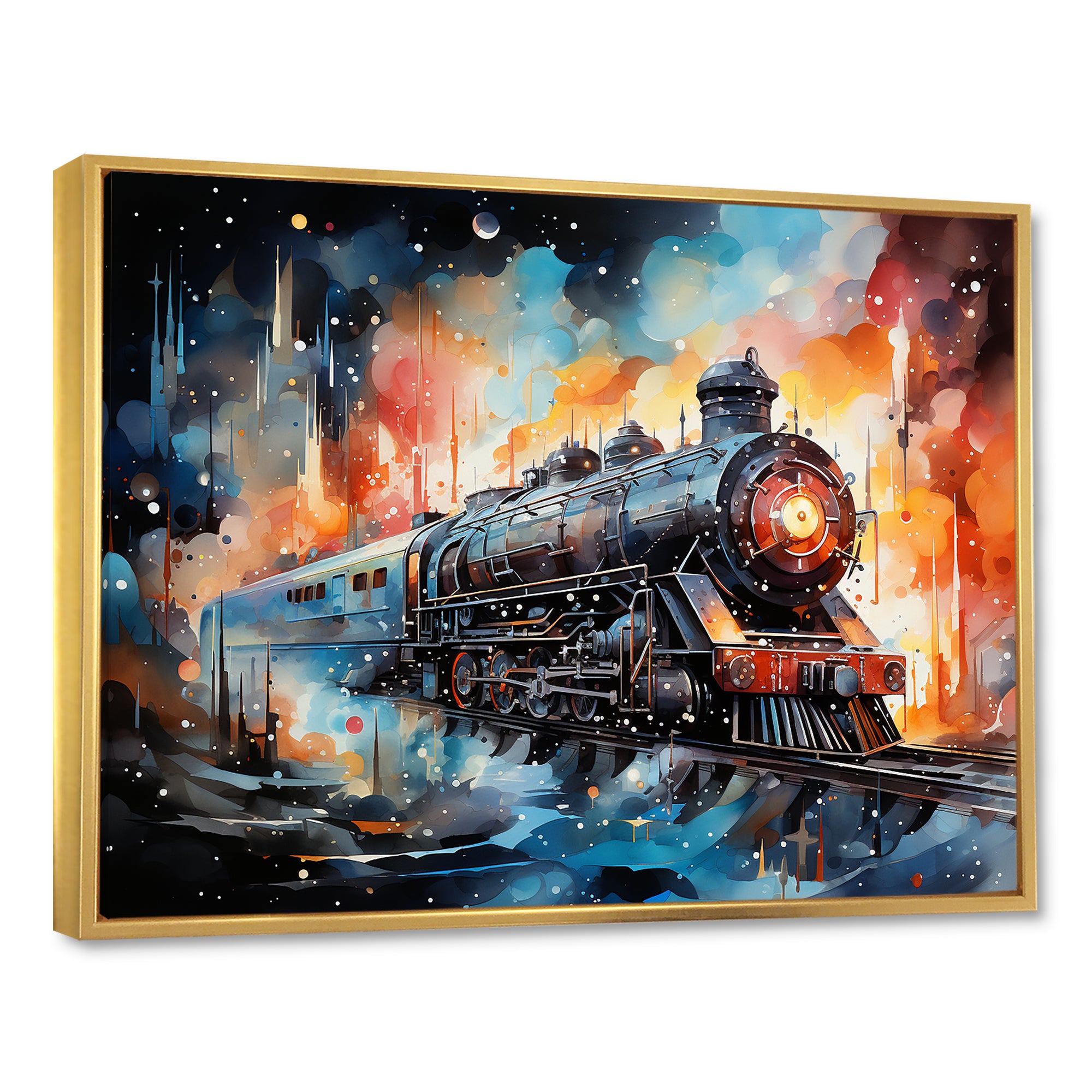Train Starship Voyage back to the future I - Train Canvas Wall Art